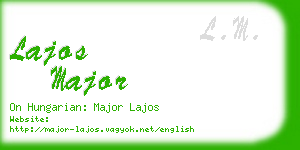 lajos major business card